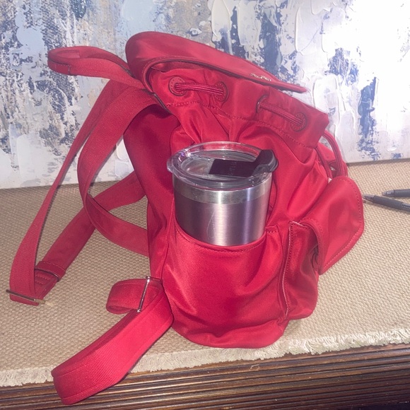 EUC LiKE NEW KATE SPADE NYC Carley Flap  FAVA ROOT Red  Backpack - Picture 8 of 17
